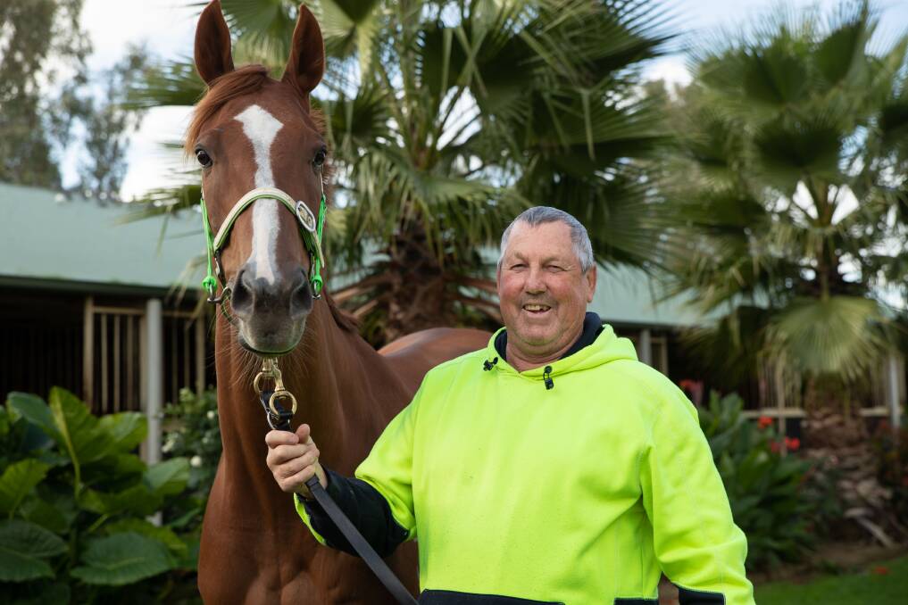 Wagga trainer Gary Colvin with stable star Another One. Picture by Madeline Begley
