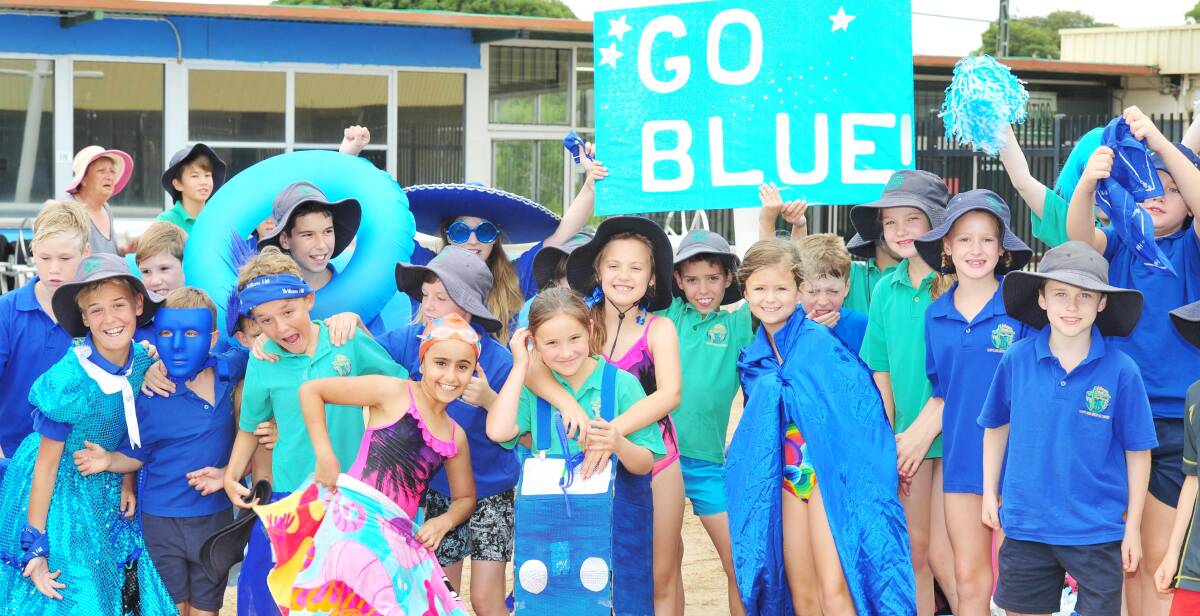 TEAM EFFORT: Blue House had no shortage of support at the Lutheran Primary School swimming carnival on Wednesday.