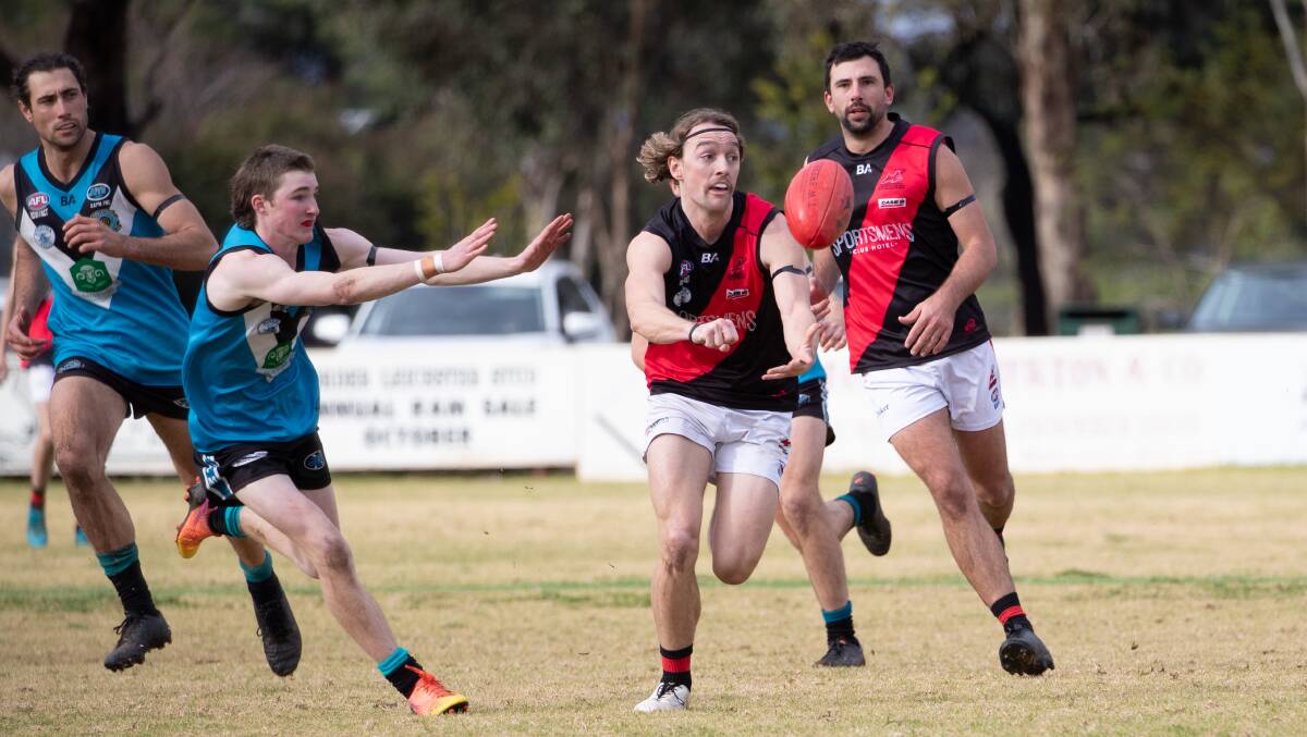 Marrar's Zach Walgers in action against Northern Jets at Ardlethan Sportsground last month. Picture by Madeline Begley