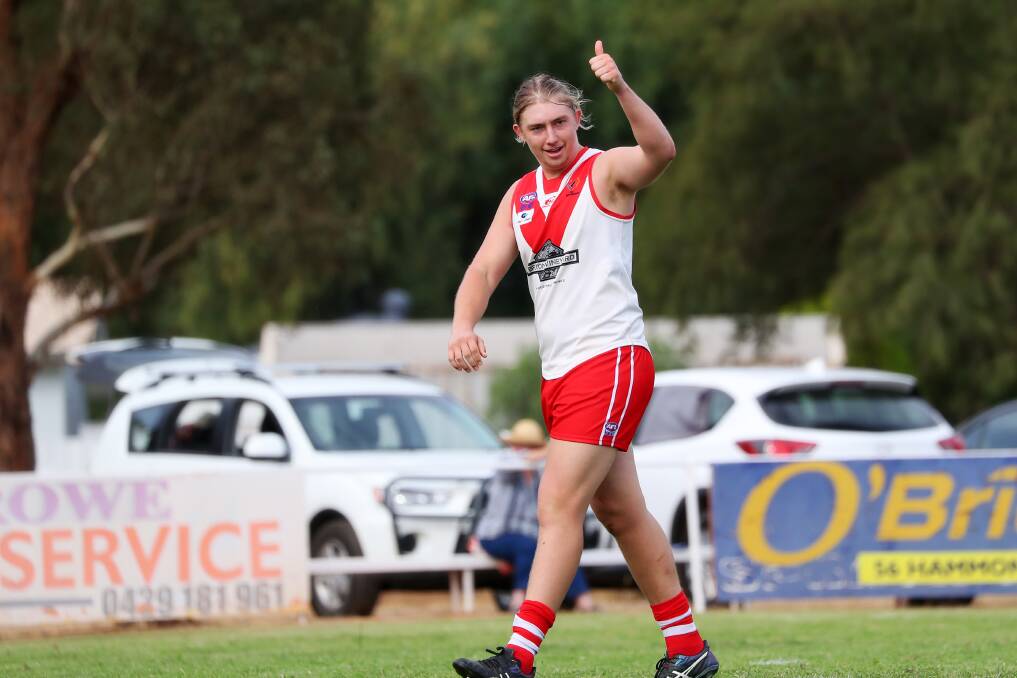Nathan Richards in action for Griffith during his first season back at the club in 2019. Picture by Emma Hillier