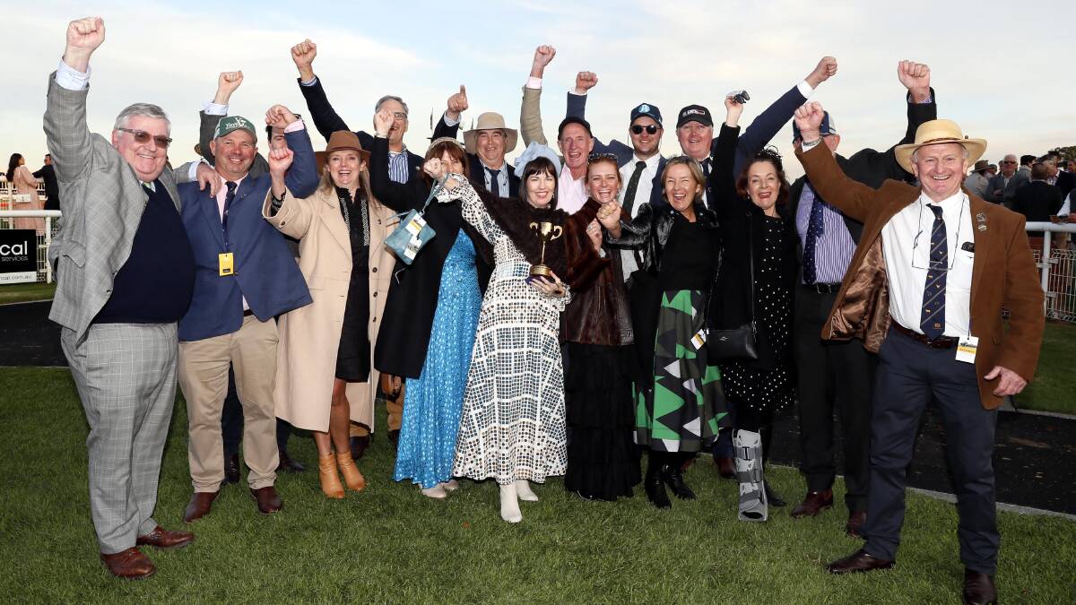 The Riverview Turf Club syndicate celebrating Wicklow's Wagga Gold Cup win at Murrumbidgee Turf Club back in May.