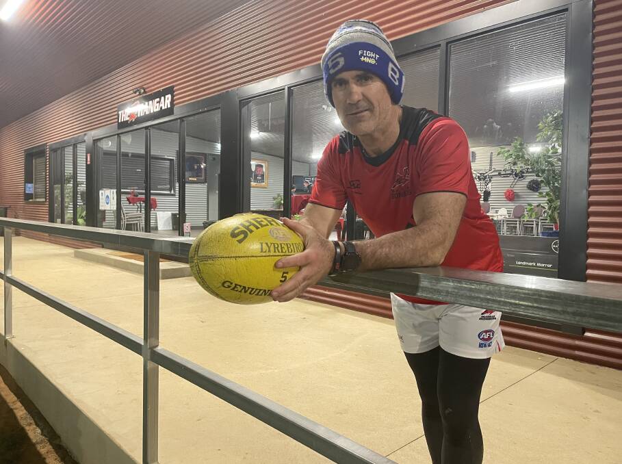 ONE OF THE GREATS: Marrar coach Shane Lenon at training at Langtry Oval on Thursday night, where he told the club this would be his last season in charge. Picture: Matt Malone