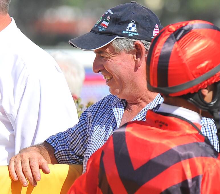 TOP DAY OUT: Paul Murray is a happy man at Wagga on Thursday as his father Bede trained four consecutive winners. Picture: Kieren L Tilly