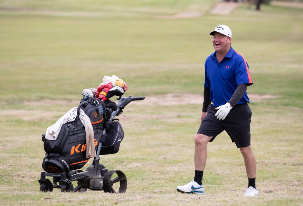 Mick Hazell in action at Wagga City Golf Club during last year's club championships. Picture by Madeline Begley