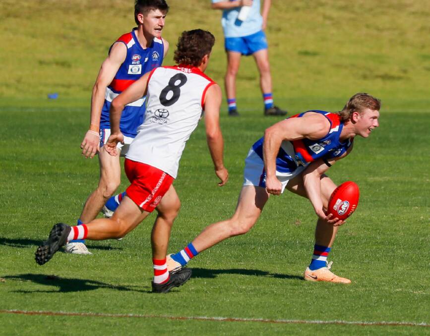 Jack Haggar in action for Turvey Park during the grand final win over Griffith at Narrandera Sportsground in September. Picture by Les Smith