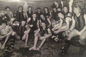 South Wagga Tolland Dons celebrate their 1983 grand final win. Picture supplied