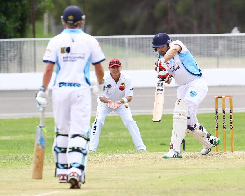 CENTRE OF THE DEBATE: South Wagga batsman Michael Butler in action on the Wagga Cricket Ground pitch on Saturday against Lake Albert. Picture: Kieren L Tilly