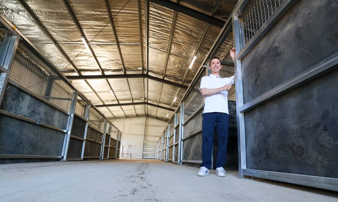 Danny Beasley shows off his new training facility at Gary Colvin's Travers Street base in Wagga. Picture by Les Smith
