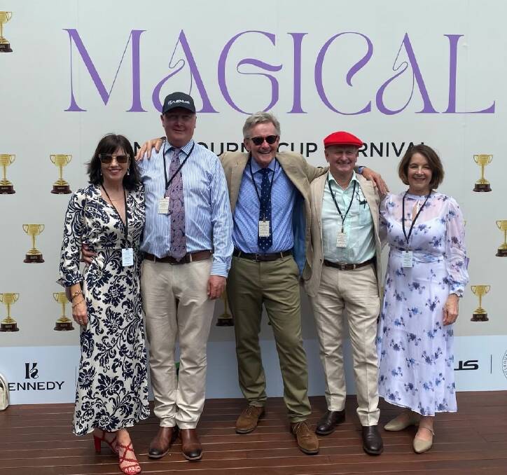 Riverview Turf Club syndicate members Sonya Bull, Haydn Bull, Peter Dempsey, Roger Fuller and Annette Fuller at a Melbourne Cup function on Monday. Picture supplied