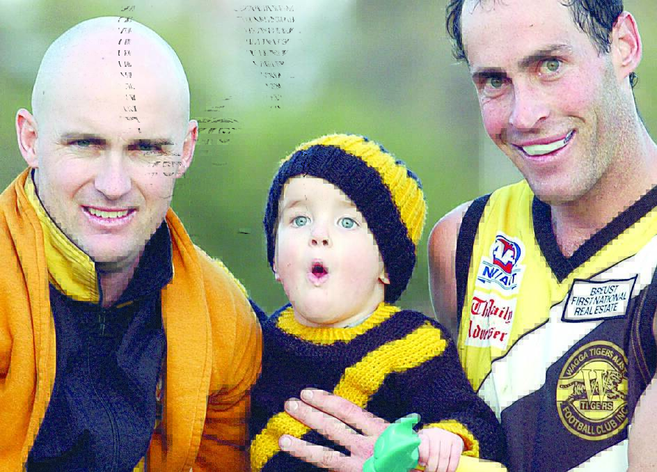 Bob Jackson with son Charlie and brother Chris back in 2003 in Wagga.