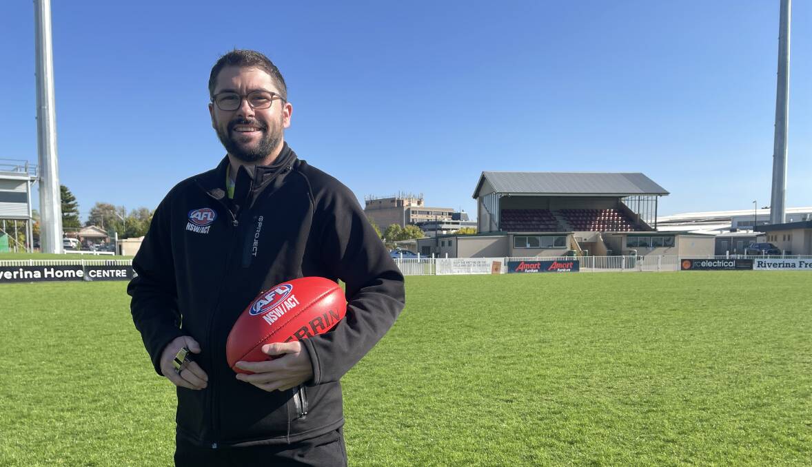 Ryan Dedini will umpire his 300th senior game at Langtry Oval on Saturday in the ANZAC Challenge between Marrar and The Rock-Yerong Creek. Picture by Matt Malone