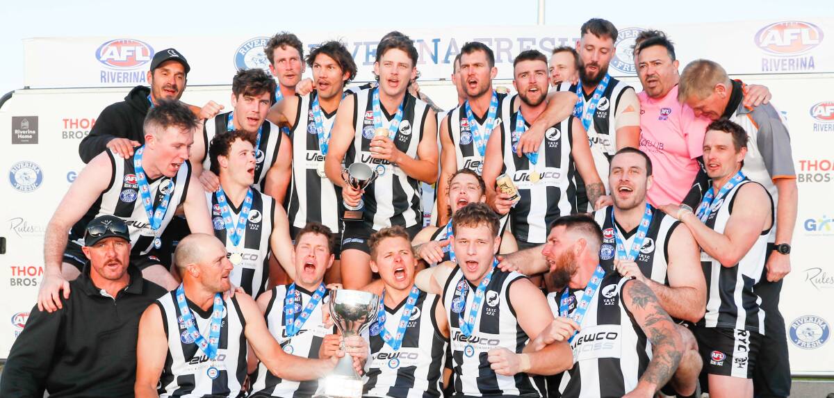 The Rock-Yerong Creek celebrate last year's premiership. Picture by Les Smith
