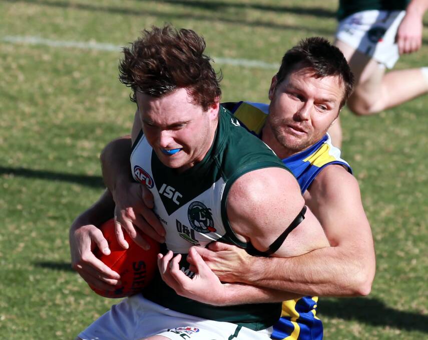 Zac Oliver in action for Coolamon during the 2021 Riverina League season. Picture by Les Smith