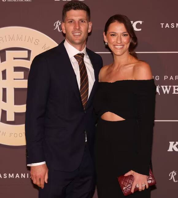 Luke Breust and wife Anthea at Hawthorn's presentation night last Friday. Picture by Hawthorn Football Club