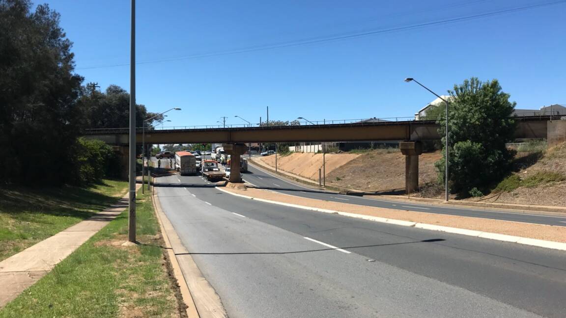 The Sturt Highway will remain open as night works begin at the underpass intersection on Monday. File picture