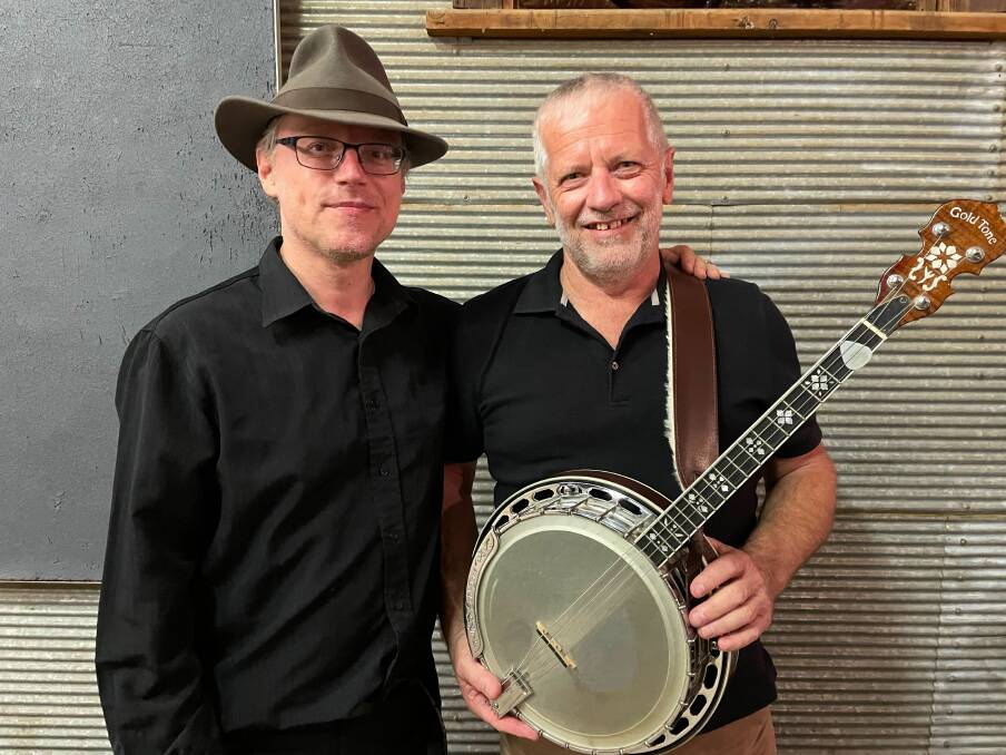 Reg Dury has big shoes to fill as tenor banjo player Ian Charles retires from The Tin Shed Rattlers after 38 years. Picture by Emily Anderson