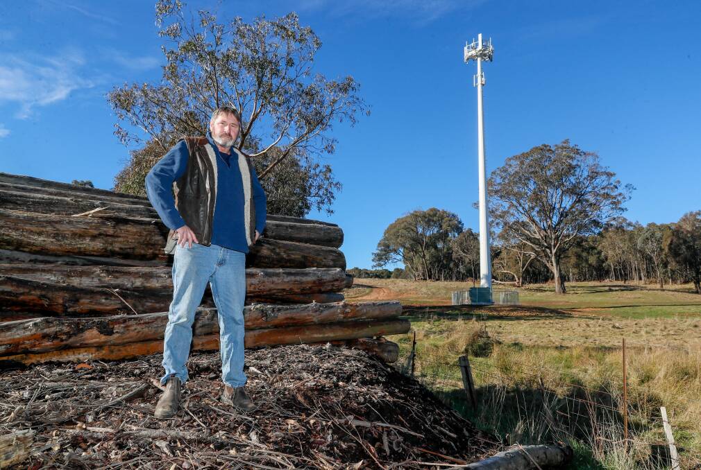 Rosewood Rural Fire Service captain Bruce Hawkins is frustrated a new Optus tower announced as part of federal black spot funding won't be of help to his brigade, as the RFS vehicles rely on the Telstra network. Picture by Les Smith
