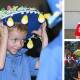 Wagga primary school students Carter Wishart, Amelia Hine and Ella Herbert at their Easter hat parades this week. Pictures by Bernard Humphreys, Tom Dennis