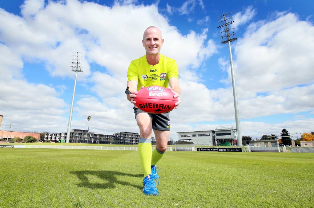 MILESTONE MOMENT: Tim Beard will officiate in his 500th first grade game when Wagga Tigers host Mangoplah-Cookardinia United-Eastlakes on Saturday. Picture: Les Smith