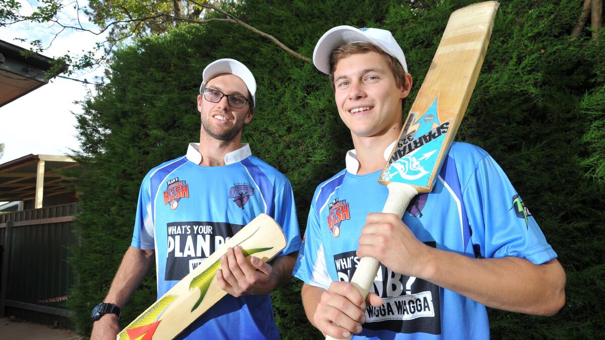 READY TO FIRE: Wagga Sloggers' Jake Hindmarsh and Josh Thompson prepare for the Regional Bash challenge on Sunday. Picture: Laura Hardwick