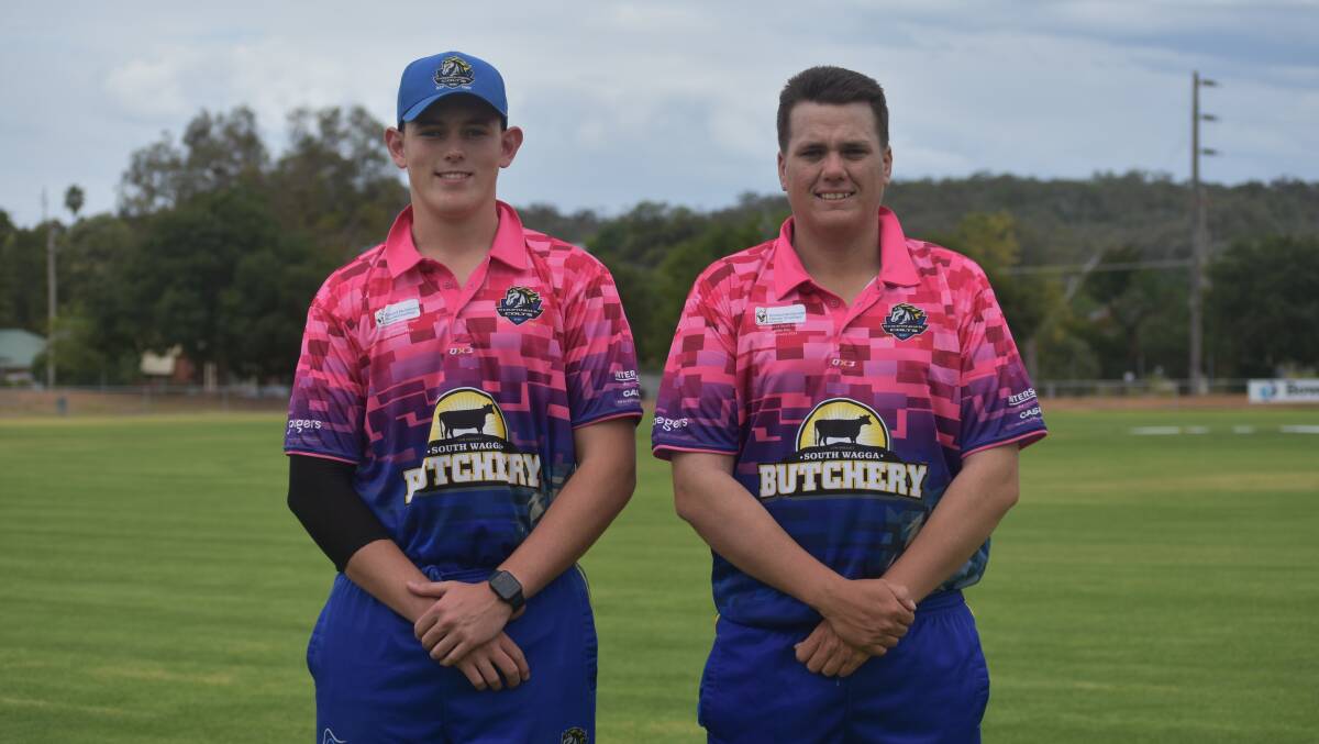 Cooper Manson and Macgregor Hanigan show off the new look for Kooringal Colts ahead of their ladies day at Harris Park on Saturday. Picture by Courtney Rees