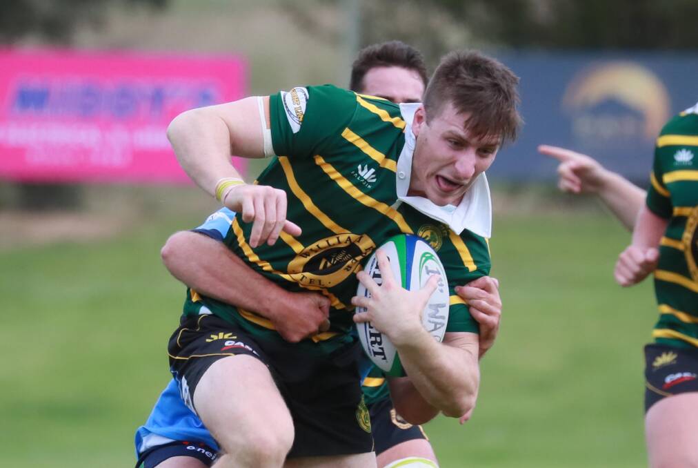 Sam Carwardine was among the best performers in Ag College's first win of the season, a 36-7 victory over Deniliquin at Rotary Park on Saturday. Picture by Les Smtih