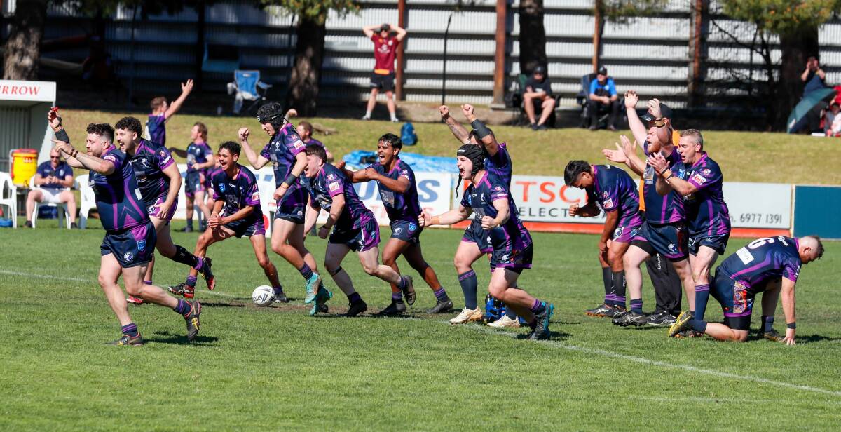 Southcity celebrates after Travis Smith converted his own try to see them through to the grand final. Picture by Les Smith