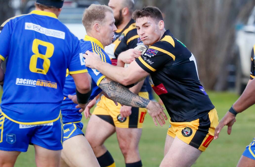 Royce Tout picked up a ribs issue in Gundagai's loss to Young on Sunday and is in doubt for their crucial clash with Southcity on Sunday. Picture by Les Smith