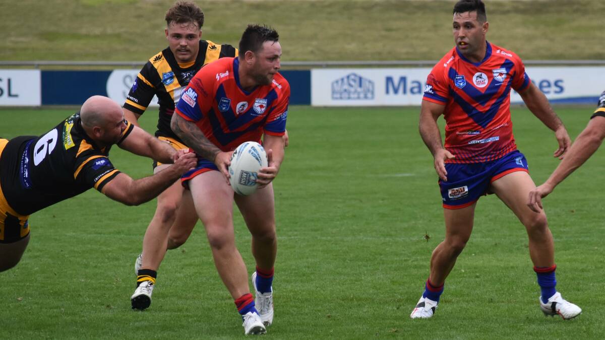 Troy Barby in action for Kangaroos to start the season against former club Gundagai. Picture by Courtney Rees