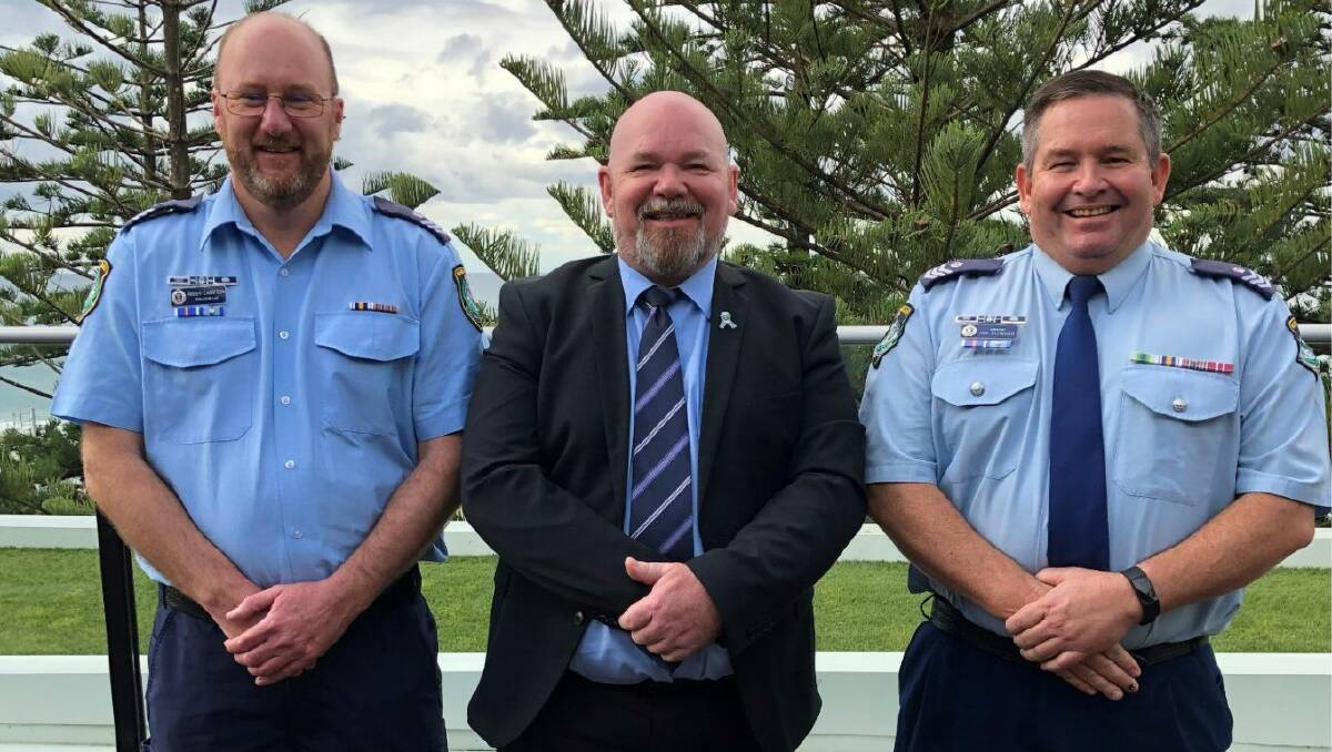 Police Association of NSW treasurer Roger Campton with president Kevin Morton and vice president Ian Allwood. Picture supplied 