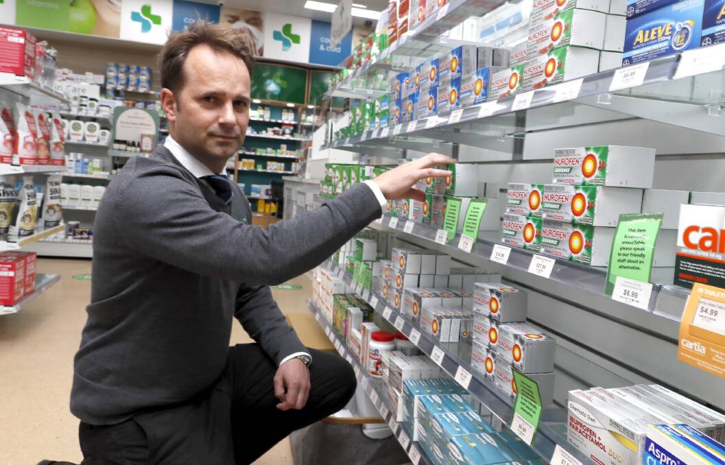 Southcity Pharmacy owner Luke van der Rijt announces trad hour reduction after 60-day dispensory announcement. Picture by Les Smith 