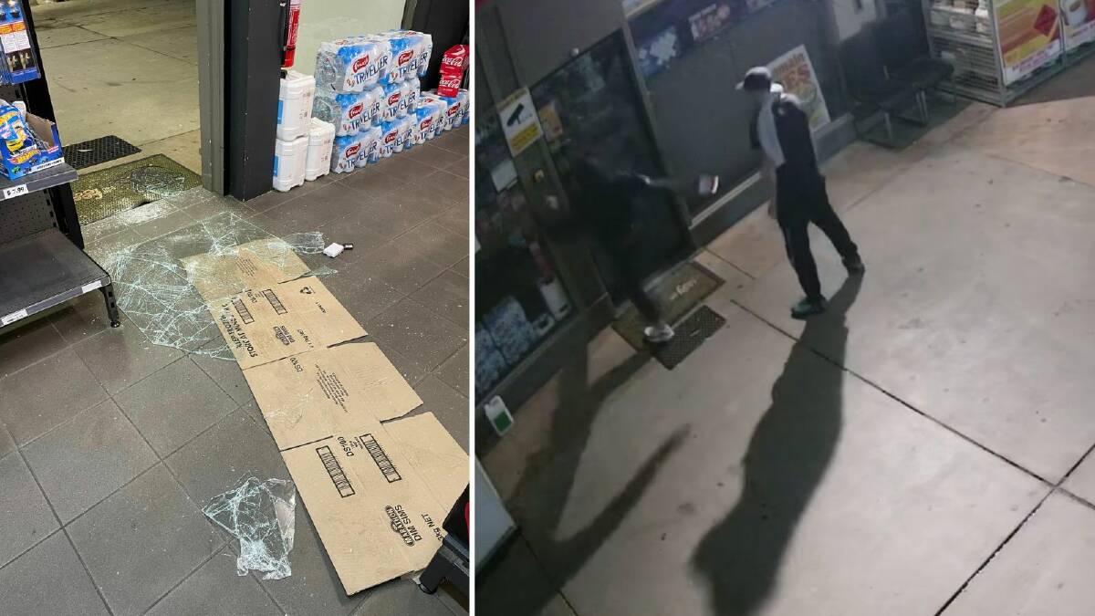 CCTV footage reveals the moments before an alleged break-in on the Mobil Junee. Picture by Mobil Junee