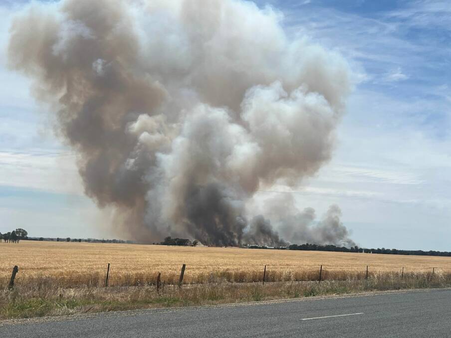 Firefighters called to grass fire at Lockhart. Picture by Andrew Walsh 