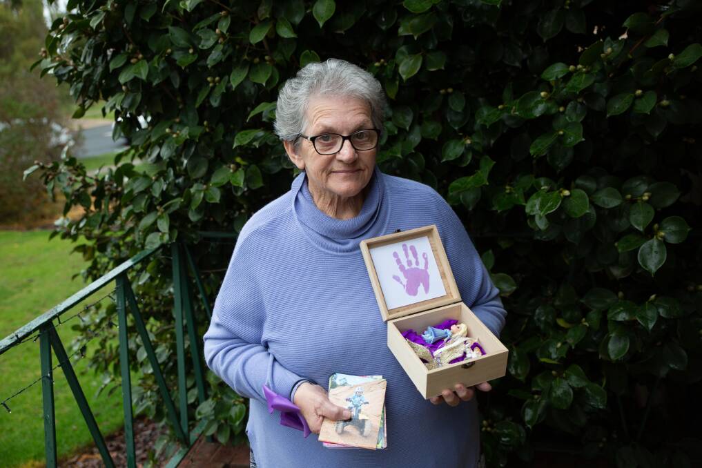 Billie Grace Richards' great grandmother Laraine Hill keeps a small box of some of Billie's favourite things. Picture by Madeline Begley 