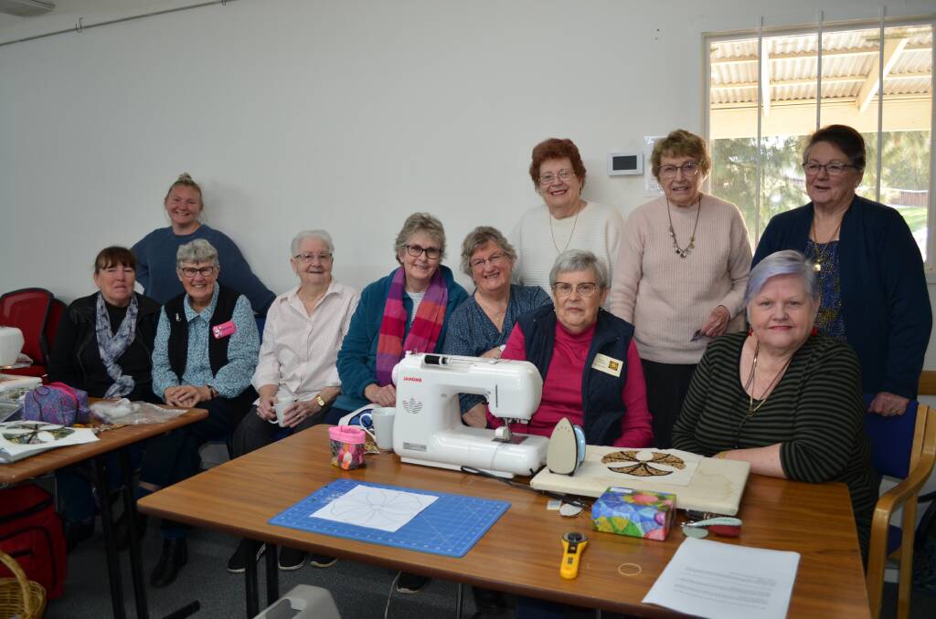 Wagga Patchwork and Quilters Group Incorporated Chris Francis (front right) with some of the other members at their Tuesday workshop. Picture by Taylor Dodge