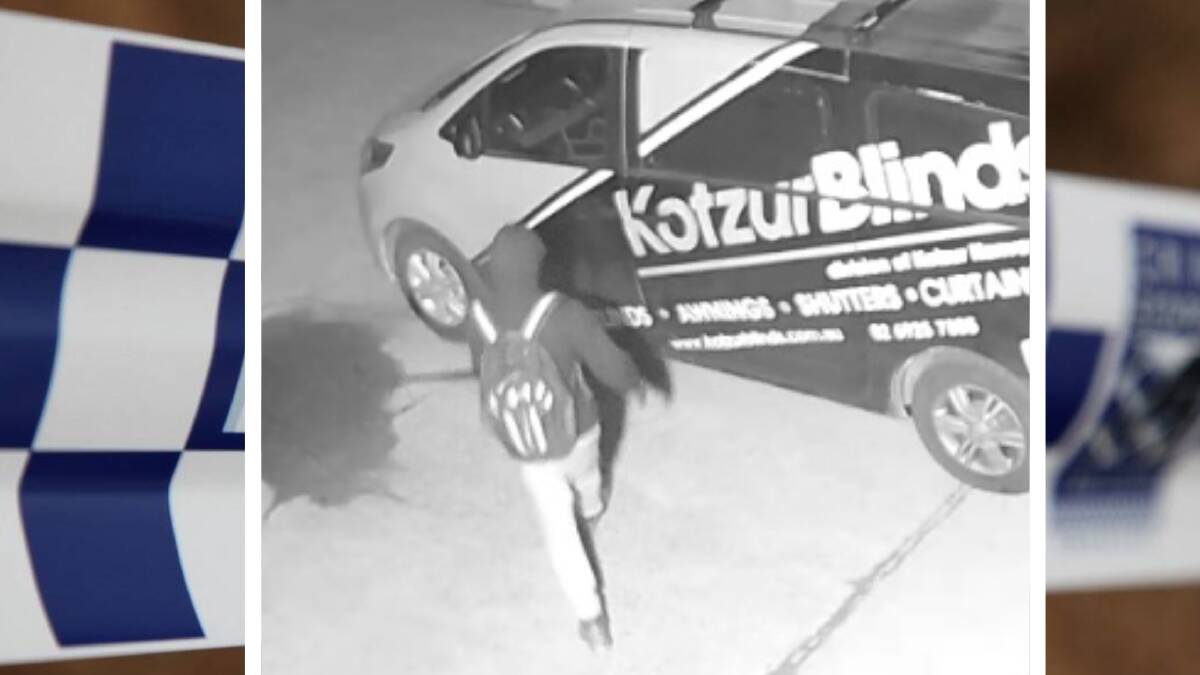 Police appeal for help to identify a person captured on CCTV after tools were stolen from a car. Picture by NSW Police
