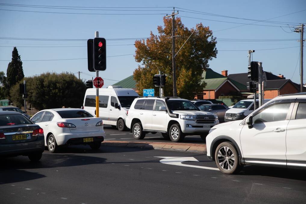 Transport for NSW have had right turning lanes installed on Docker Street at the Edward Street intersection on both sides. Picture by Madeline Begley 