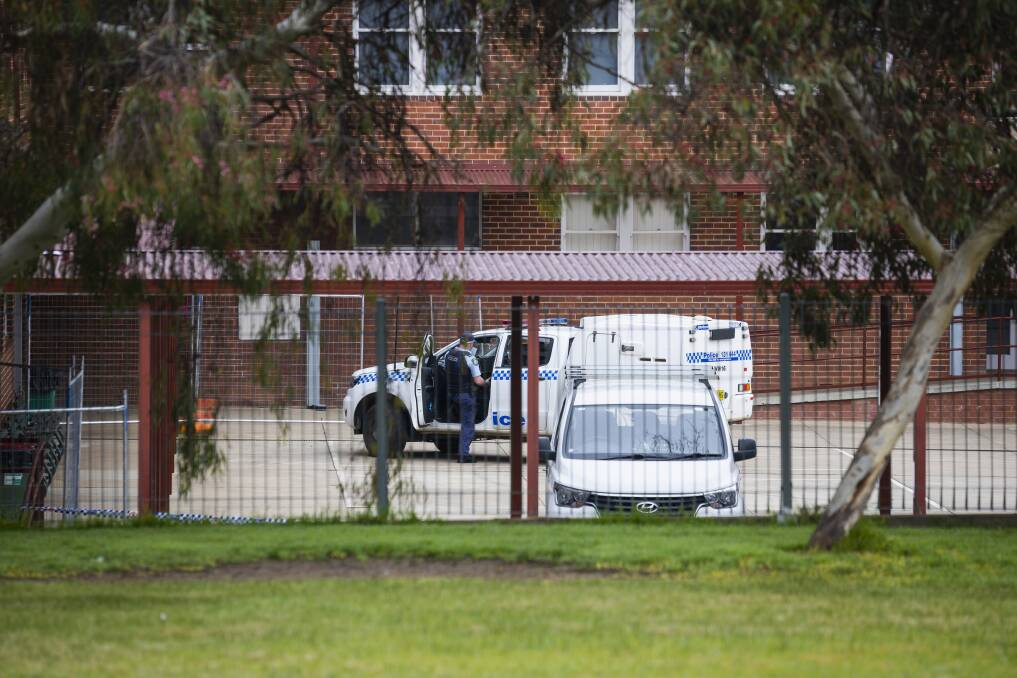 Police are investigating a fire and break and enter at Turvey Park Public School. Picture by Ash Smith 