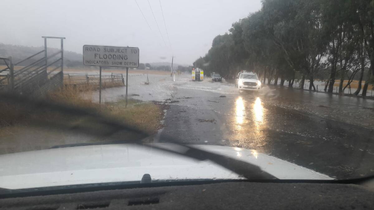 Flash flooding is causing chaos along Cootamundra roads. Picture by Jamie Cavanough