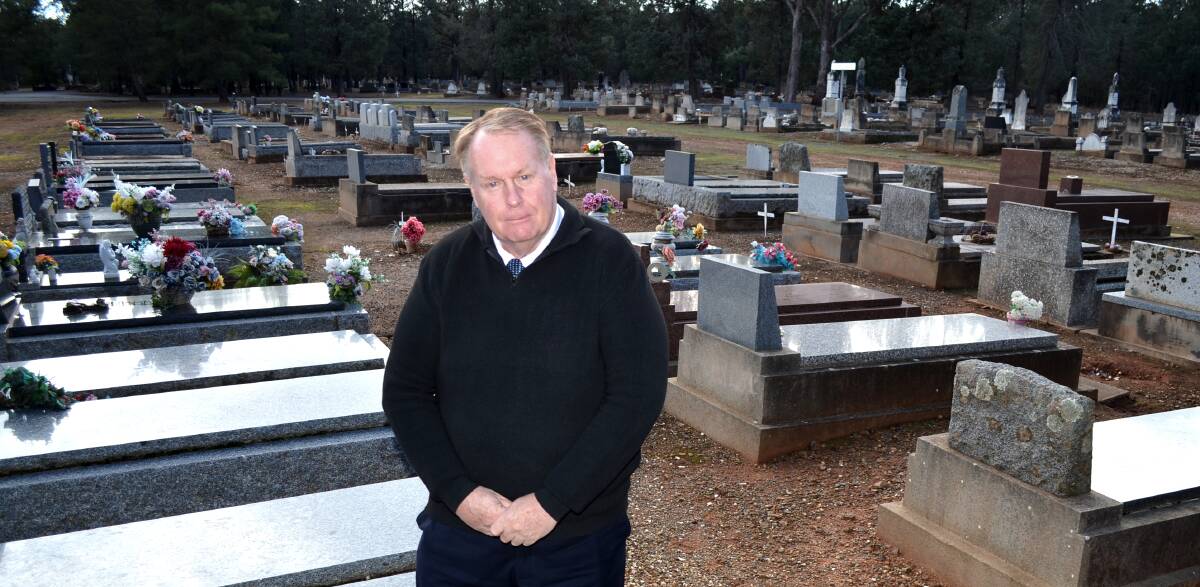 Coolamon mayor David McCann is working with Riverina police to find those responsible for vandalising several graves. Picture by Taylor Dodge