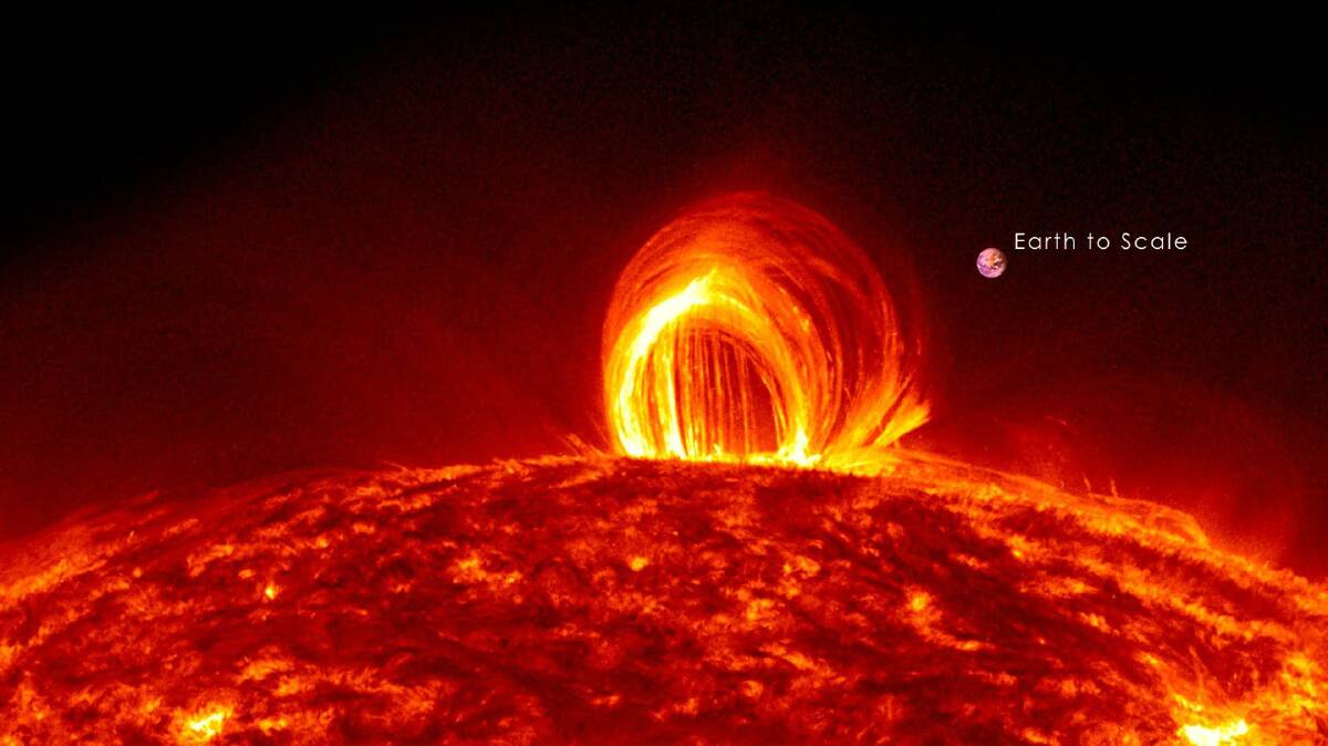 HUGE: Solar flares can be massive, many times the size of our Earth. Picture: NASA