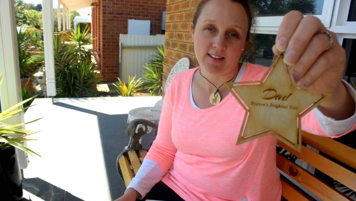 MEMORIES LIVE ON: Wagga woman Shaela Mauger lost her father to brain cancer and is encouraging others to honour the memories of loved ones through a Christmas keepsake. Picture: Brodie Owen
