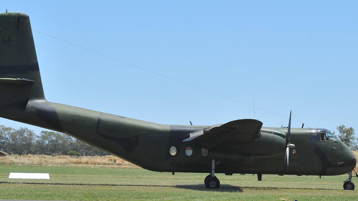 Caribou aircraft as formerly used by the Australian military in action at the Warbirds Downunder airshow at Temora Aviation Museum. Picture: Kieren L Tilly