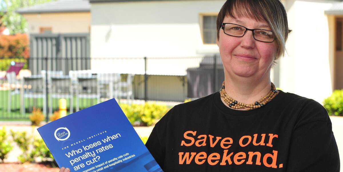 AGAINST CUTS: Wagga resident Kirsty Main, who has a young family and has to work weekends to make ends meet, is against proposed cuts to Sunday penalty rates. Picture: Kieren L Tilly