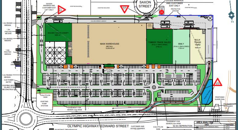 Bunnings is once again requesting permission to have a customer exit on Pearson Street for its new $24m warehouse just off the Sturt Highway.
