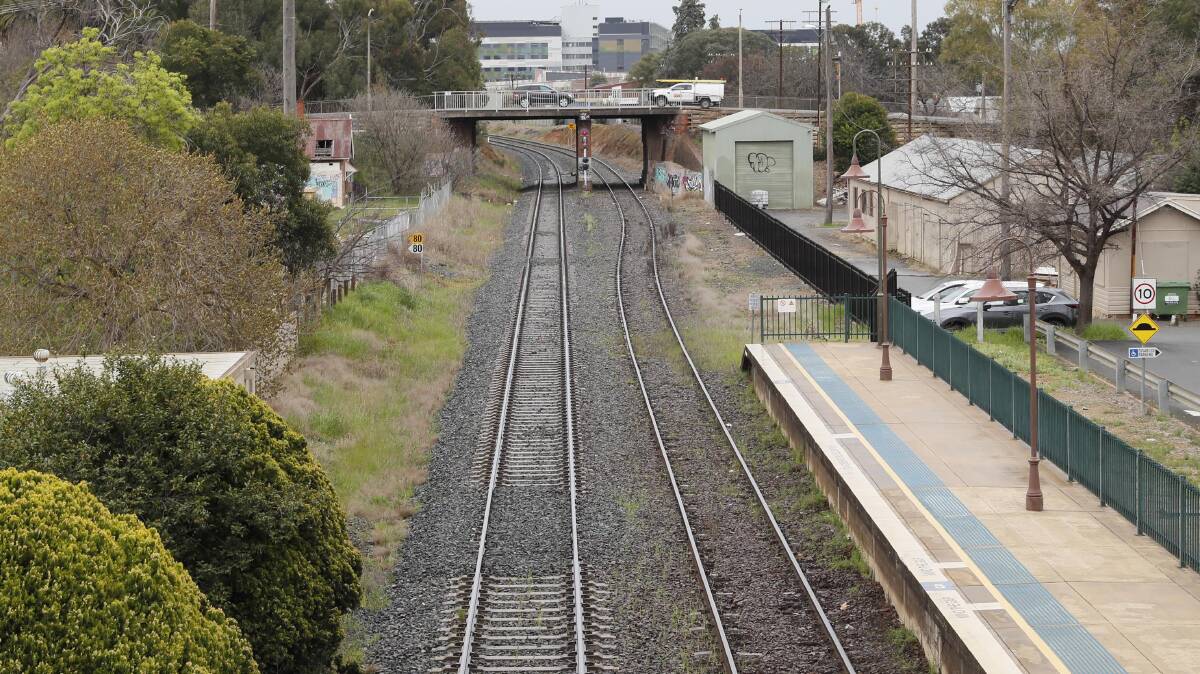 The current route for the $14.5 billion Inland Rail project travels along the existing rail corridor which cuts through the middle of Wagga. Picture by Les Smith
