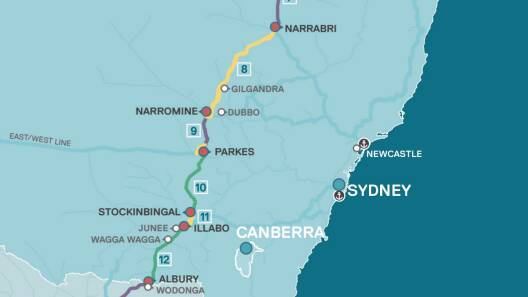 The route for the NSW section of the Inland Rail project.