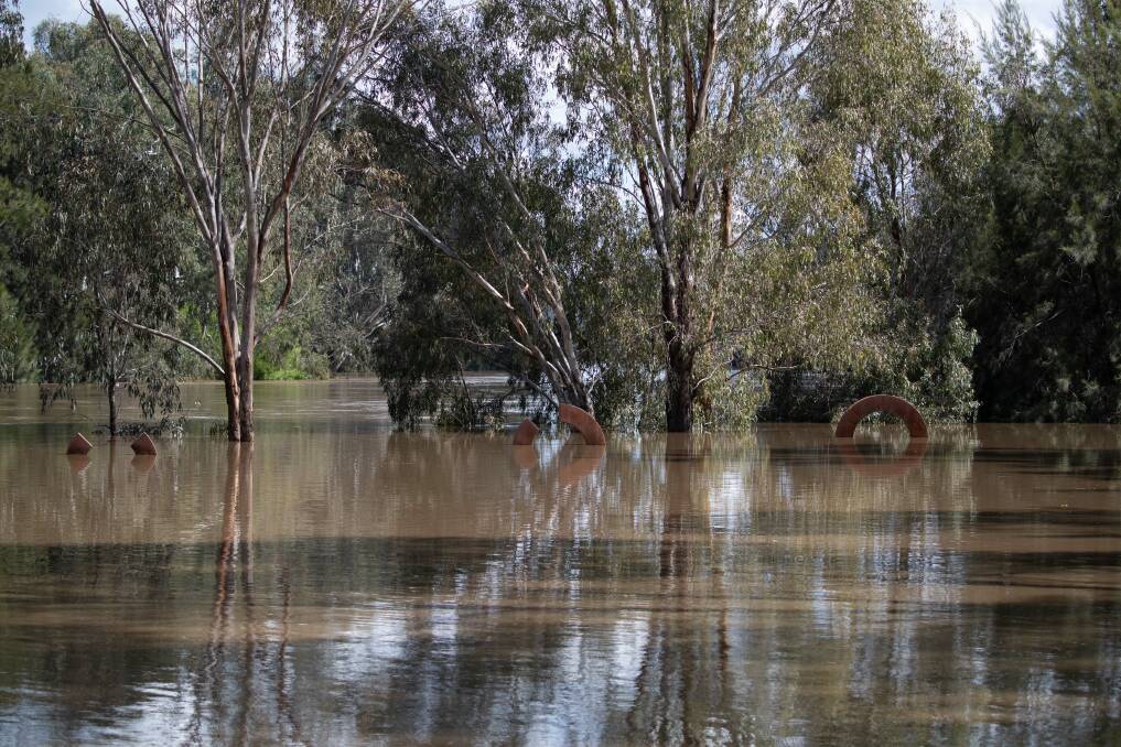Floodwaters at Oura Beach, where an evacuation order was issued over the weekend. Picture by Madeline Begley for The DA. Sunday 9 October 2022, Oura.