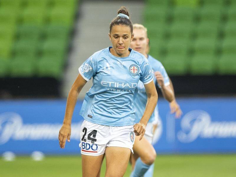 Daniela Galic opened the scoring as Melbourne City beat Newcastle 3-0 in the ALW semi-finals. (Will Murray/AAP PHOTOS)