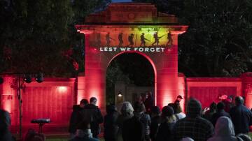 The dawn service in Wagga on Anzac Day 2022. Picture by Madeline Begley